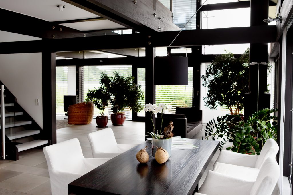 bold black and white interior