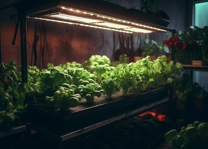 Growing plants with growlights